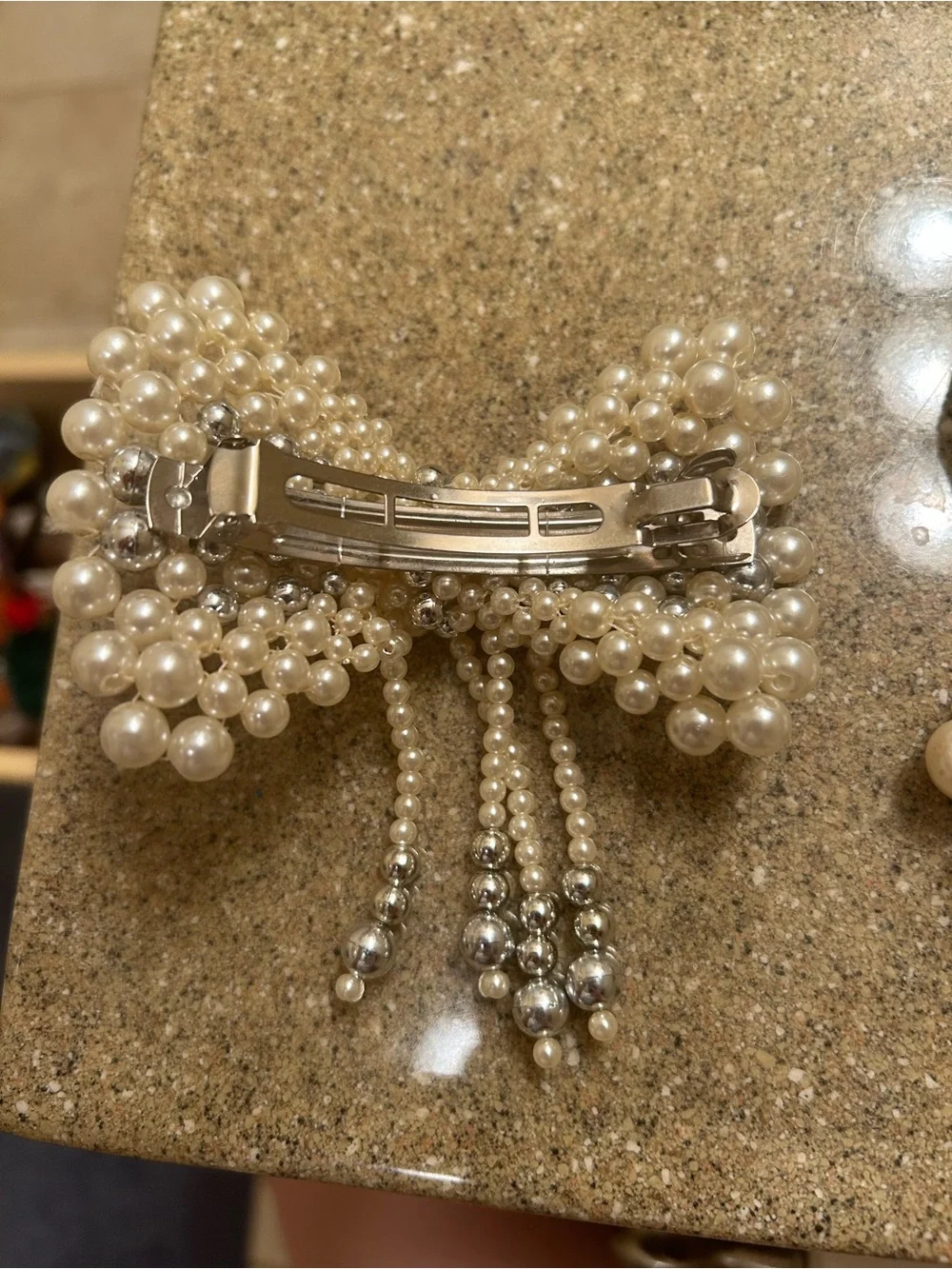 Vintage 1980s/90s Faux Pearl Hair Accessory Bundle Barrette Bow Clip Lot